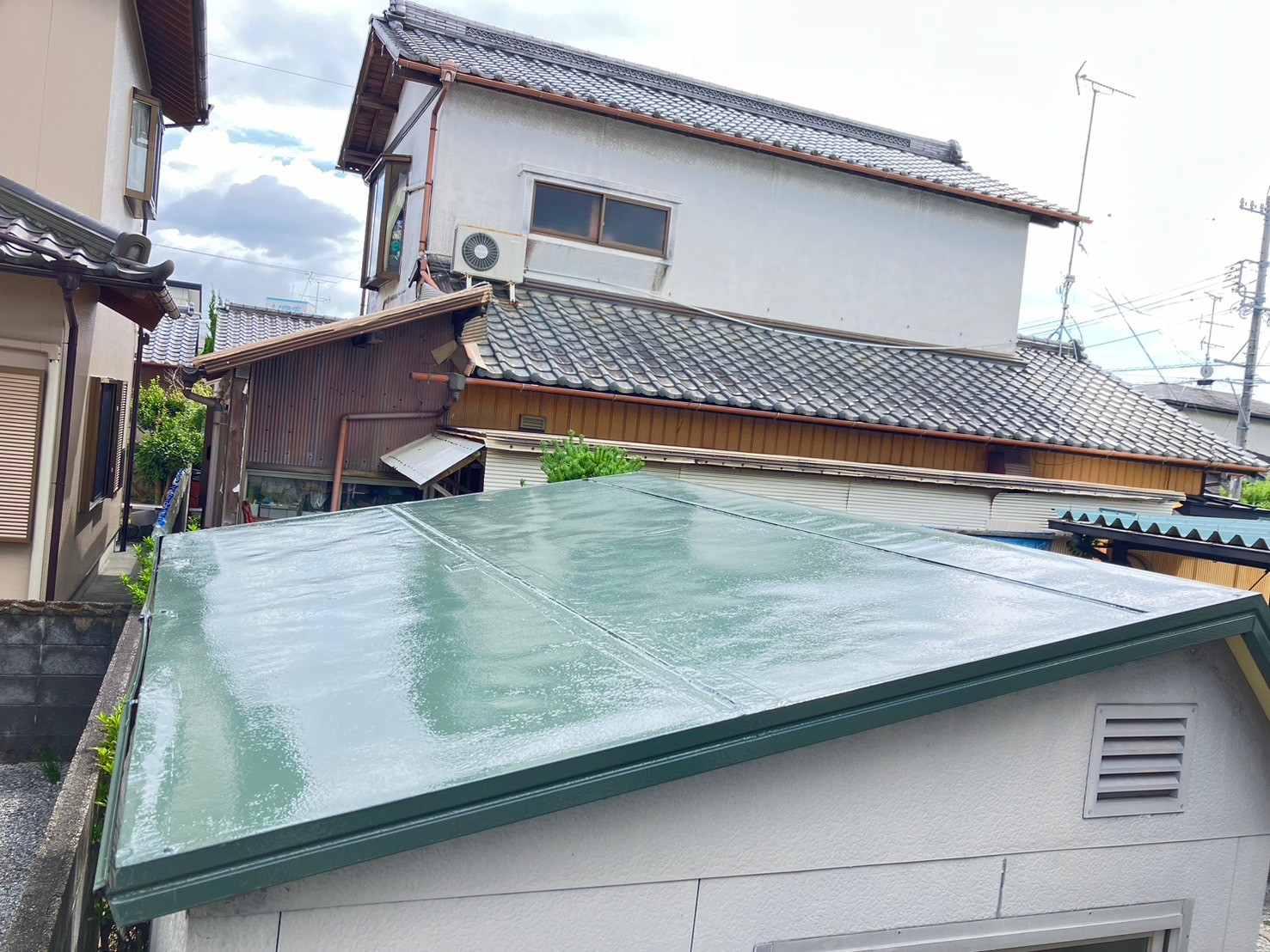 掛川市物置屋根雨漏り修繕　施工後